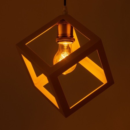 Lamp Bayerlux suspension "Square" 1x40W E27 yellow 16x16x18-116 cm-3