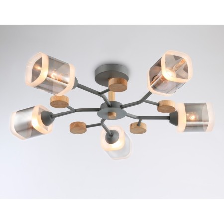 Suspended Ambrella Light, Modern, TR3033233, 5HE27, Gray color, wood-1