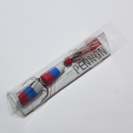 Bait jig lj Pennon No. 11, 9 cm, red-blue-white, in blist
