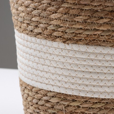 Kashpo wicker "Tanzania", 25.5x25.5x23 cm, natural, white-2