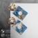 Earrings Assorted "Azelia" crumpled circles, color of yellow-blue in gold