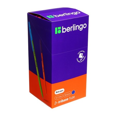 Ballpoint handle Berlingo Tribase Fuze, node 0.7 mm, blue ink, mix-9