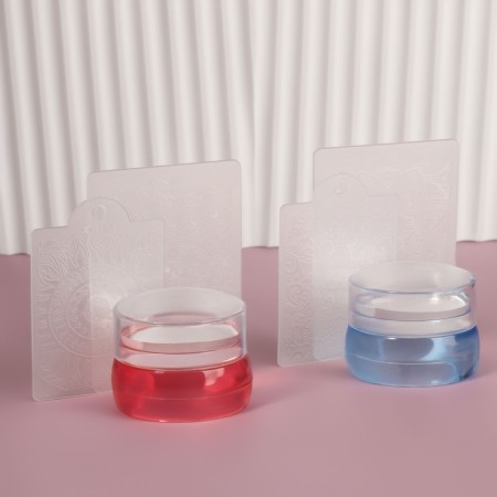 Stamping set, 3 objects: a stamp with a lid, 2 scraper-lukes, color mix-3