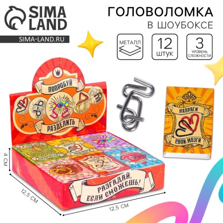 Puzzle "For your IQ" metal, mix, in showbox