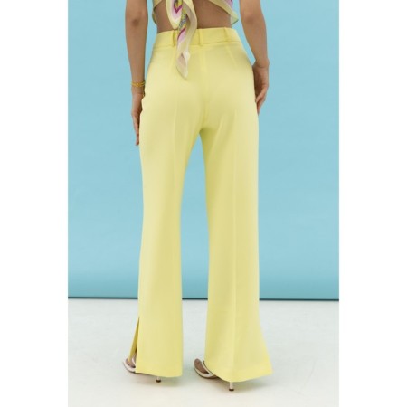 Women's trousers with an ELISEEVA Olesya section, size 50, yellow color-3