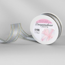 The tape is decorative, nylon/satin, with lurex, 25 mm, 18 ± 1 m, color gray color