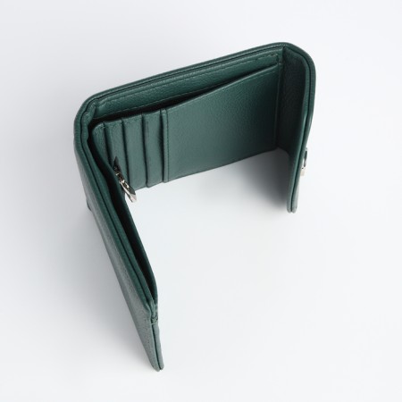 Women's wallet on magnet, green color-3