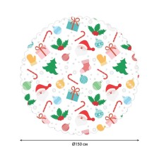 The tablecloth “Santa in the snow”, round, Saten, d = 150 cm
