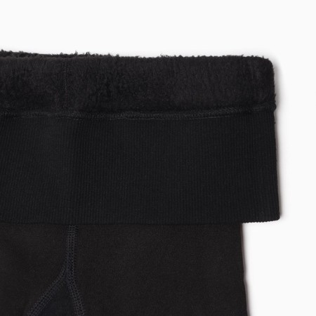 Women's microfiber leggings with fleece 600 den a, black color, size 4-3