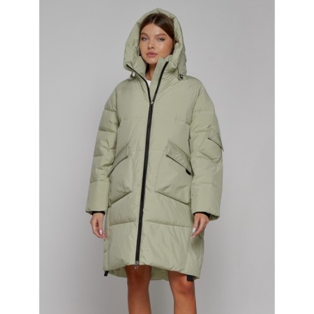 Coat insulated winter female, size 44, color light green-4