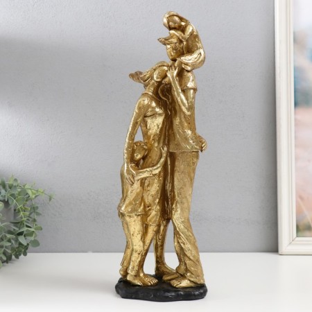 Souvenir Polystone "Strong Family" Gold 44x15x13 cm