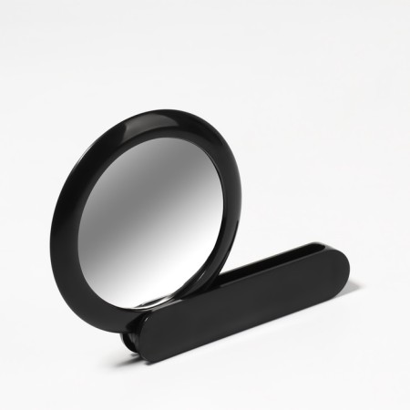 A mirror with a handle, folding, bilateral, with an increase, D mirror surface 6.4 cm, black color-4