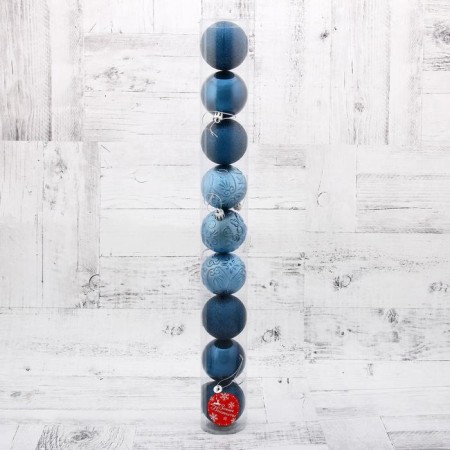 Set of balls plastic D-6 cm, 9 pcs "Lilian" blue-1