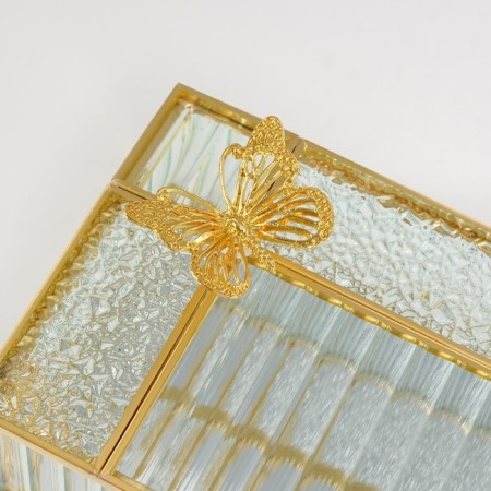 Casket glass with a metal frame "Butterfly" rectangle transparent 12.3x20x8.3 cm 1052434-3
