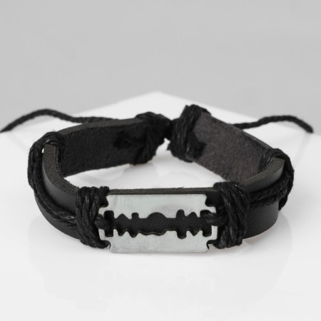 Bracelet unisex "blade", black-brown color with black silver, d = 7 cm