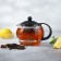 Glass teapot “Inspiration”, 850 ml, with metal sieve, black color