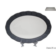 Блюдо овальное Lenardi Gray, длина 35.5 см