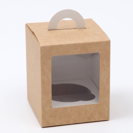 Packaging for one cupcake, craft, 9.2 x 9.2 x 11.1 cm