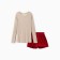 Home Home (longsliv and shorts) KAFTAN "velvet", 44-46, Bordeaux/beige