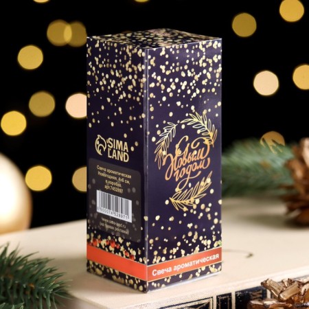 Fragrant New Year's candle "warmth and comfort", 4 × 6 cm, ginger cookies, in the box-3