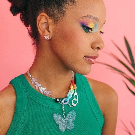 Neckar "Summer" butterfly, color in silver, 40 cm-2