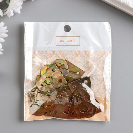 Suspension metal for paintings, photo frames gold 3.2x3.1 cm-2