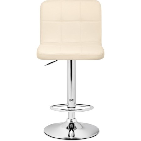 Barpered chair PASKAL Metal/Eco -leather, chrome/beige 43x53x89 cm-1