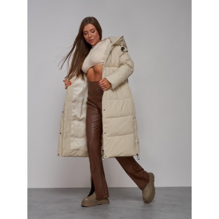 Coat insulated winter female, size 46, beige color-20