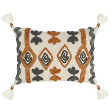 Decorative pillow with fringe and embroidery Abstract Play Ethnic, size 30x45 cm