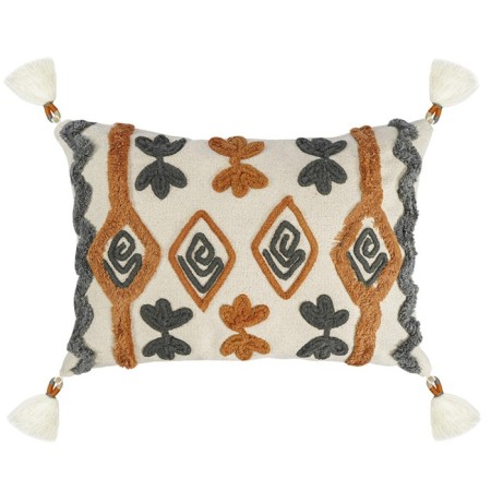 Decorative pillow with fringe and embroidery Abstract Play Ethnic, size 30x45 cm