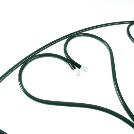 Decorative fence, 69 × 410 cm, 5 sections, with plugs, metal, green, "swan"-8