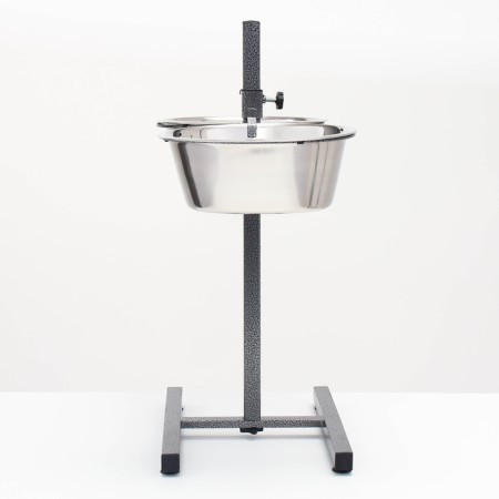 Adjustable stand with 2 bowls of 4 liters, height stands 40 cm-3