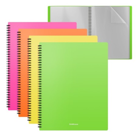 Folder with 40 A4 inserts, 550 μm, Erichkrause Matt Neon, Spiral, Mix