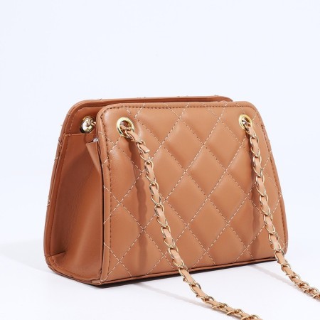 Female bag, zipper clutch, beige color-3