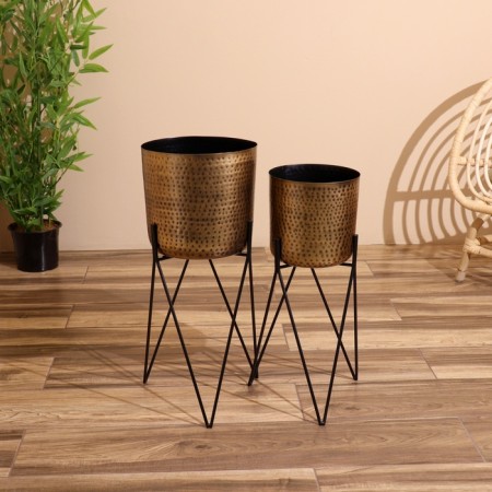 Kashpo on the stand "Brigs" metal (set 2 pcs), diameter 24 and 21 cm