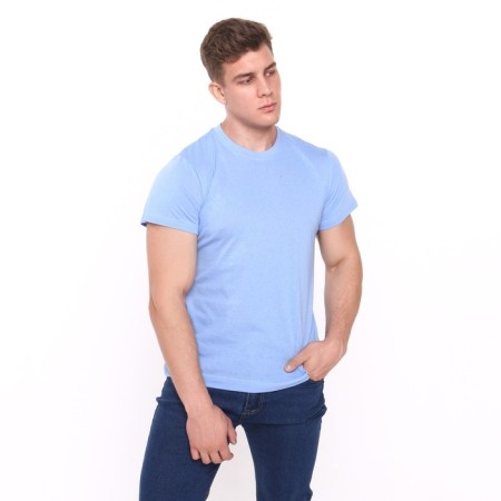 T-shirt male plain, color light blue, size 56-2