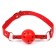 Gag BDSM Oka-hips, classic, adjustable belt, PU, ​​ABS, 500 x 45 mm, red