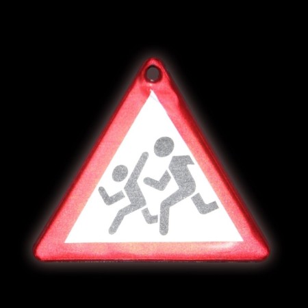 The reflective element "sign", bilateral, 6 × 4.3 cm, white/red color-4