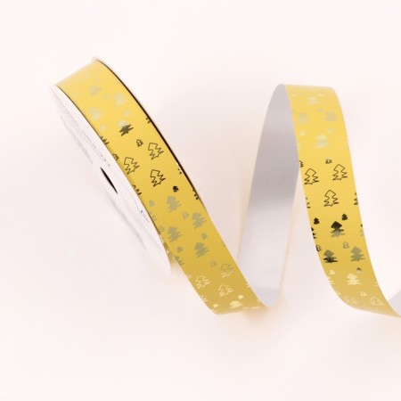 Tape for decor and gifts, "Christmas trees", gold, 2 cm x 50 m-1