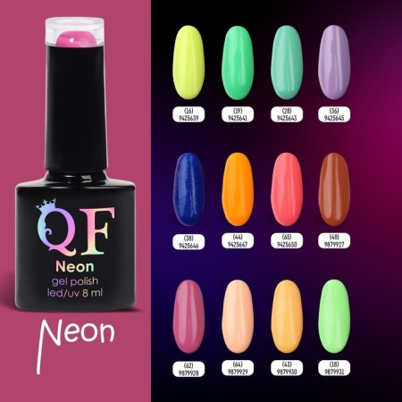 Neon nail polish gel, 3 phase, 8 ml, LED/UV, dark pink color (62)-5
