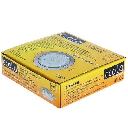 Introduced lamp Ecola, H6, GX53, 20 W, 101x16 mm, flat, chromium color-3