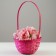 Wicker basket, 20 x 11/35 cm, pink, bamboo