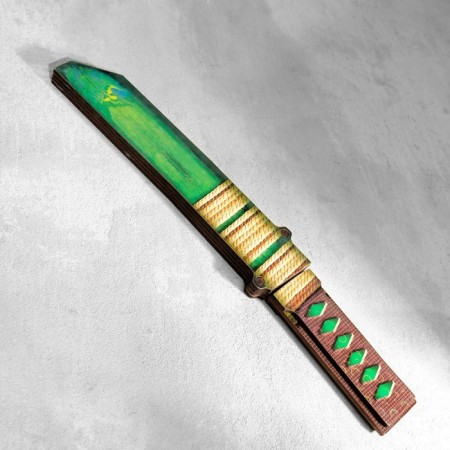 Wooden souvenir "Tanto knife", in a scabbard, green-6