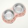 Metal dual bowl on a plastic base 2 x 160 ml, 25 x 14 x 5 cm, pink