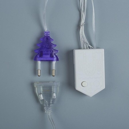 Garland “Curtain” 2 x 1.5 m, IP20, transparent thread, 360 LED, purple glow, 8 modes, 220 V-3
