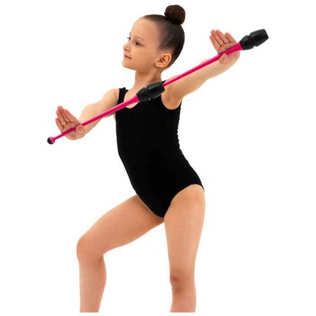 Bulas for rhythmic gymnastics inserted Grace Dance, 36 cm, pink/black color-2