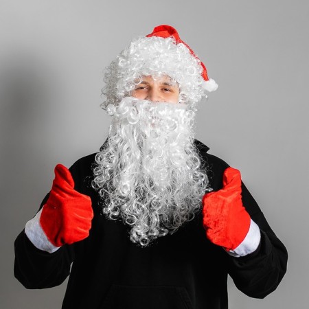 New Year's carnival set "Funny New Year", (beard+ hat+ mittens)-3