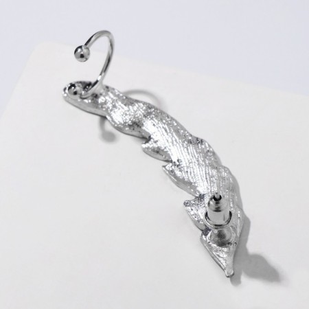 Earring "Kaff" Feather Silver, silver color-2
