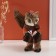 Decor "Squirrel with glasses with a book" 16x15x23 cm