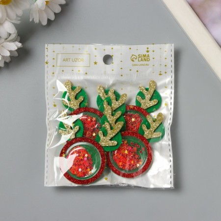 Decor for the creativity of felt, plastic shine "Deer horns" 5x5 cm-3